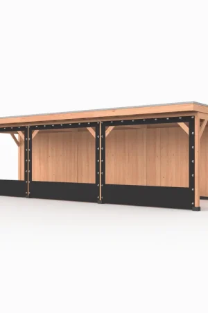 Verandazeil Overkapping Zwart 900 cm voor 19 x 19 cm Staanders Laatste Kans